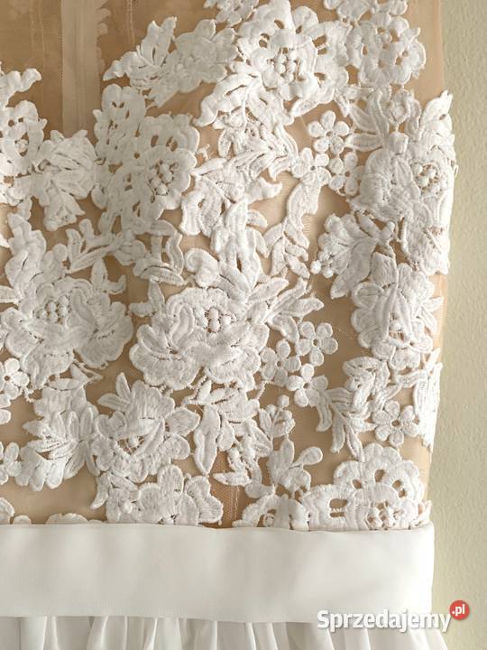 Suknia ślubna boho liniaA ivory koronka 36 38 46 dolnośląskie Jelenia Góra sprzedam