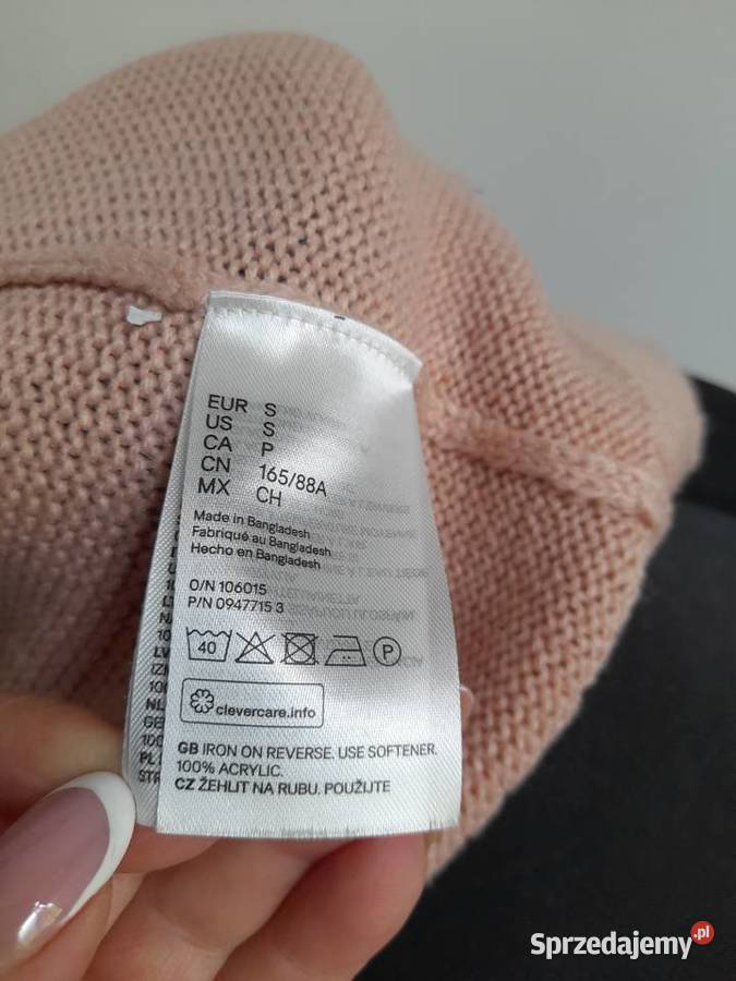 Ażurowy sweter z wyszywanymi kwiatami HM S Bogatynia sprzedam