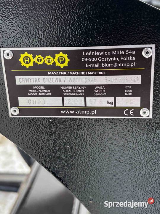 Chwytak do drzew kłód 1 siłownikowy mazowieckie Gostynin
