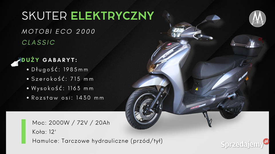 SKUTER MOTOR MOTOROWER ELEKTRYCZNY L1eB Motobi Rok produkcji 2024 dolnośląskie Ząbkowice Śląskie sprzedam