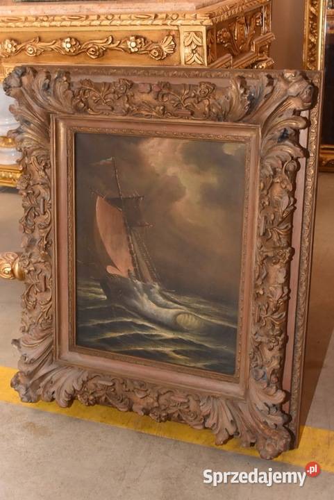 Łódź Na Wzburzonym Morzu Marynistyczny Obraz Kraków