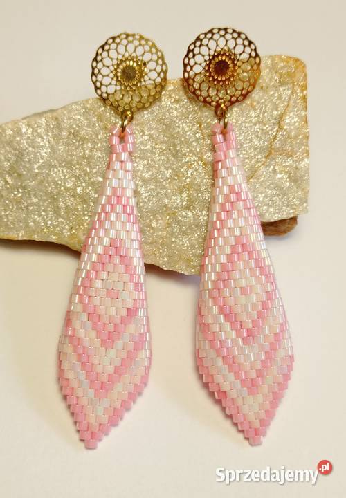 KOLCZYKI ROŻKI BIAŁORÓŻOWE Warszawa