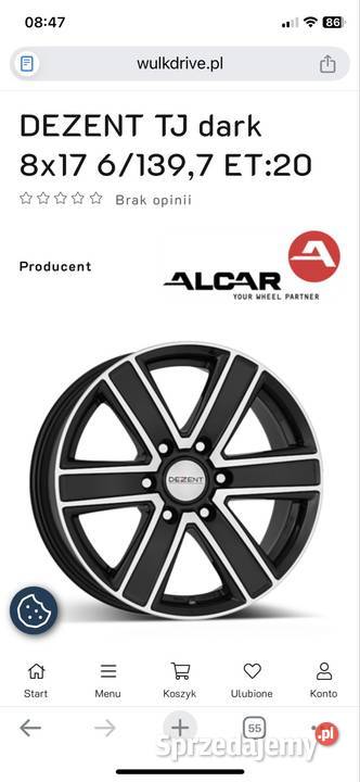 Komplet 4 x felgi opony 255 65 R17 110H 6mm STAN