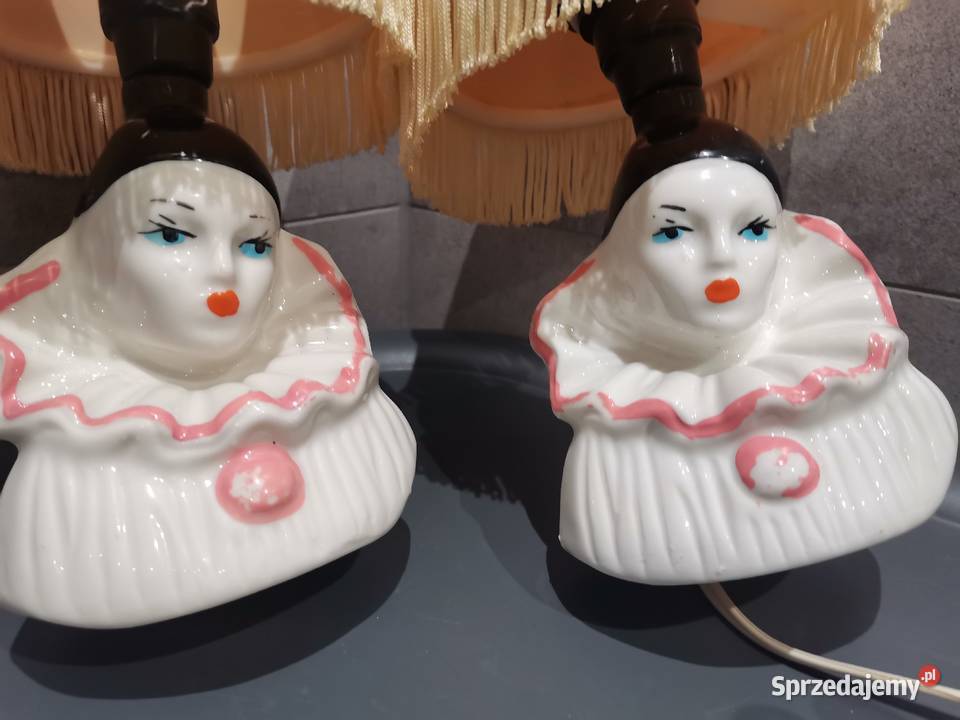 Stara figurka lampka Pierrot Arlekin 2 sztuki Siemianowice Śląskie sprzedam