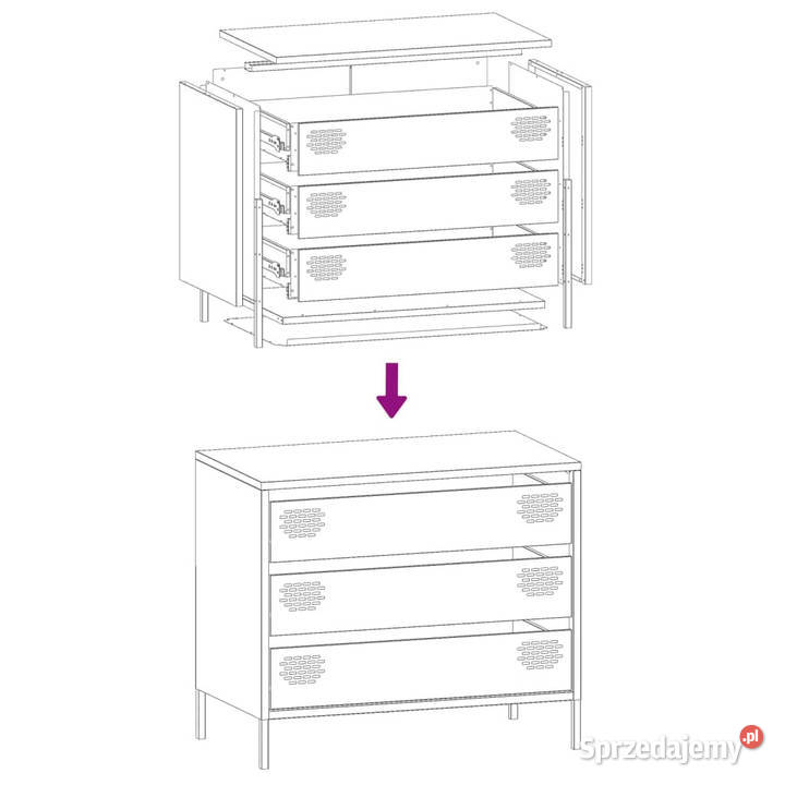 Szafka czarna 68x39x585 stal walcowana na zimno