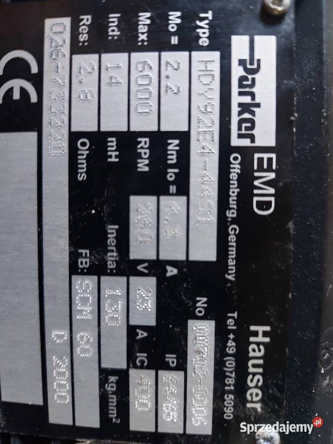 SERVOMOTOR HDY92E444S1 260V 23A 6000RPM PARKER Siennica