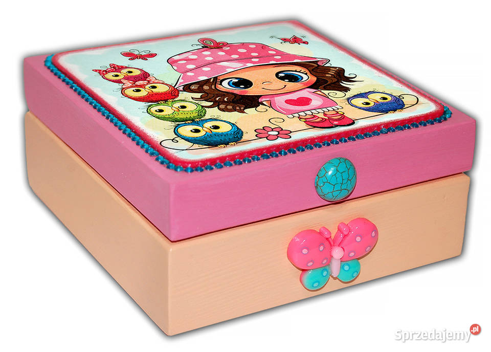 SZKATUŁKA drewniane pudełko BABY GIRL pastel Bydgoszcz