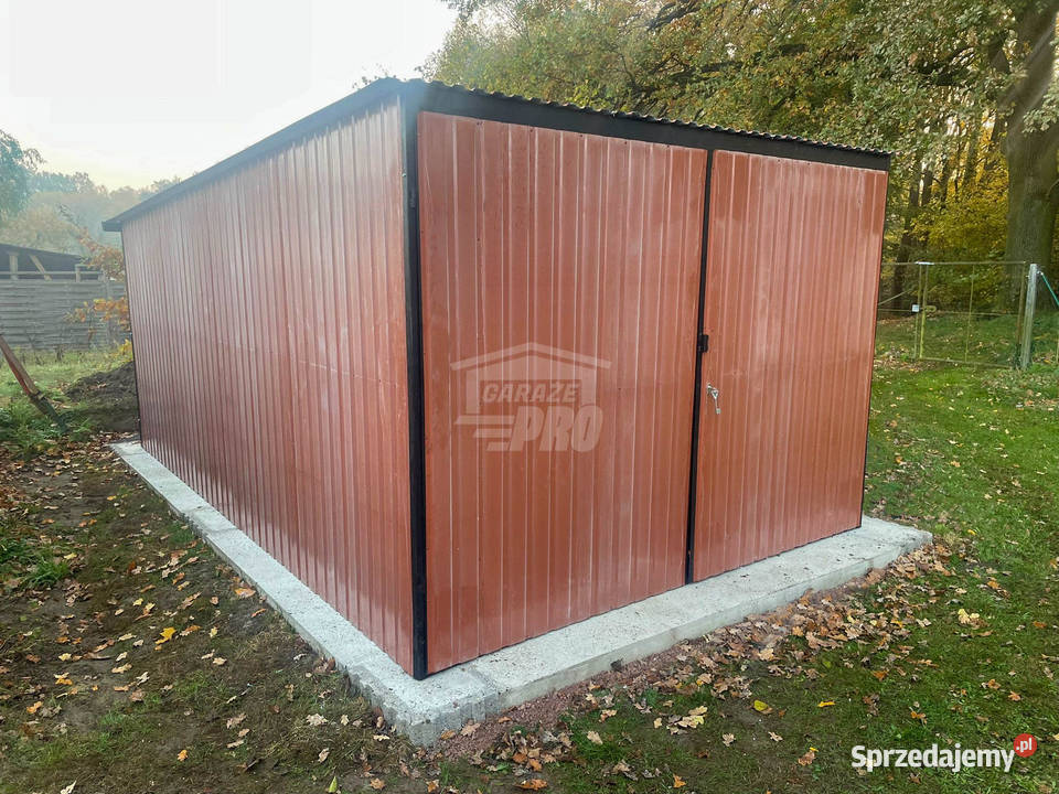 Garaż blaszany 3x5m Brama dwuskrzydłowa rynny 277zł/m2 Inowrocław