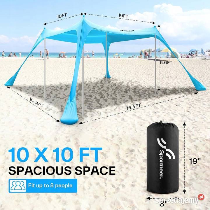 Namiot plażowy Sportneer UPF50 żagiel Myszyniec sprzedam