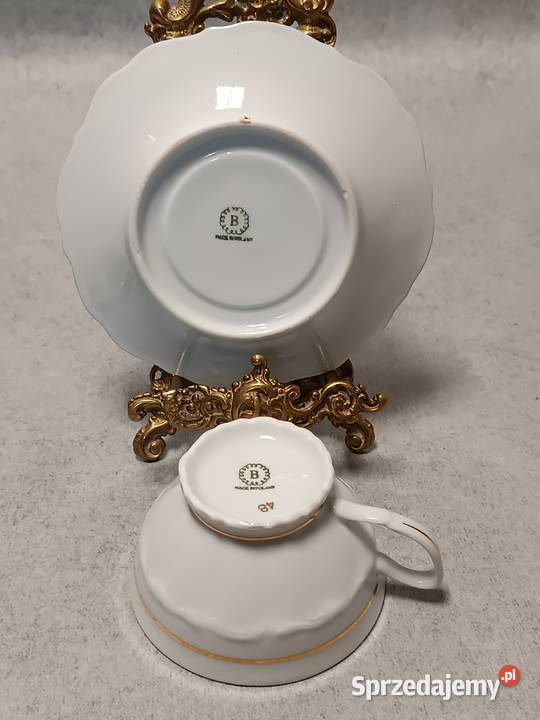 BOGUCICE Cudowna Filiżanka Duet Giesche Poland Porcelana i szkło