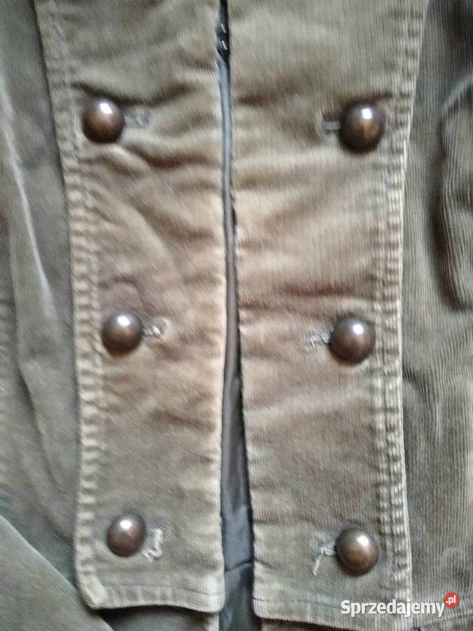 sztruksowa marynarka oliwkowa militarna HM r M Gdańsk