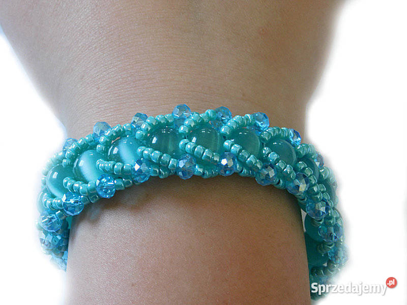 Krzysztalowa bransoletka mieniąca sie KOCIE OKO pomorskie Dębogórze