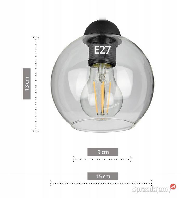 Szklana Lampa Ścienna Kinkiet LED KULA KULE Choroszcz