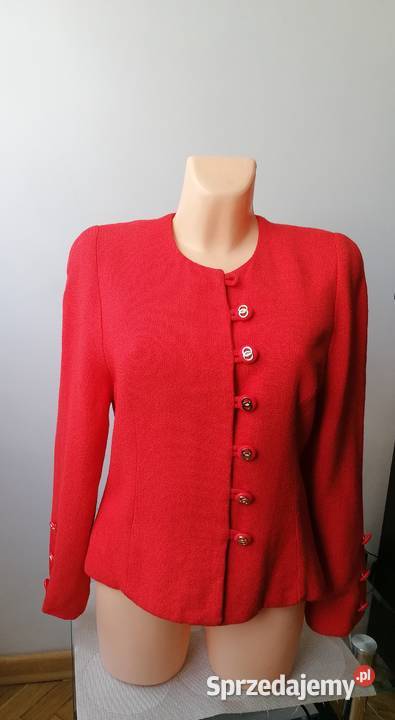 ELEGANCKA CZERWONA MARYNARKA ŻAKIET KUMIR42XL Łódź
