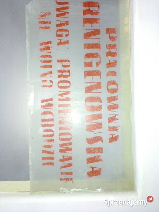 Pracownia rentgenowska szkło szyld zabytek Jarosław sprzedam