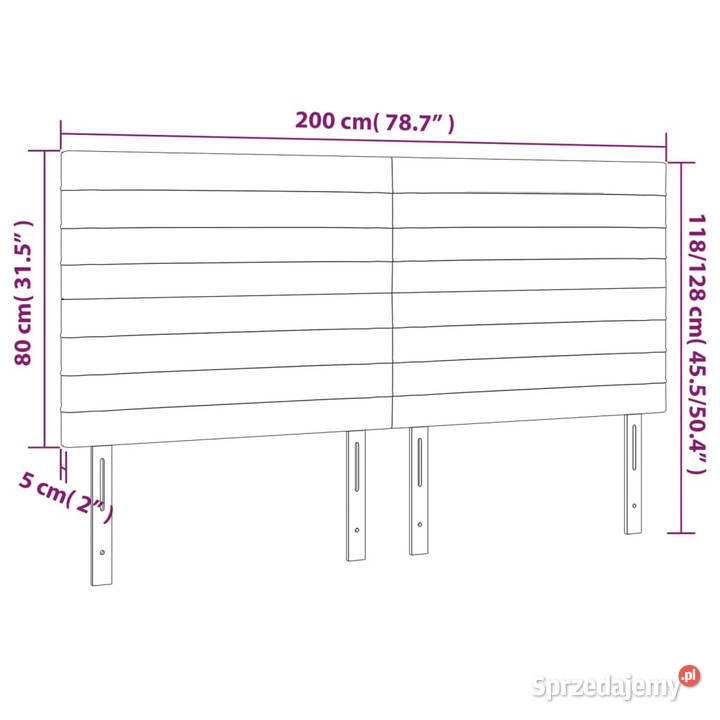 Zagłówek do łóżka z LED ciemnoszary 200x5x118128 sprzedam