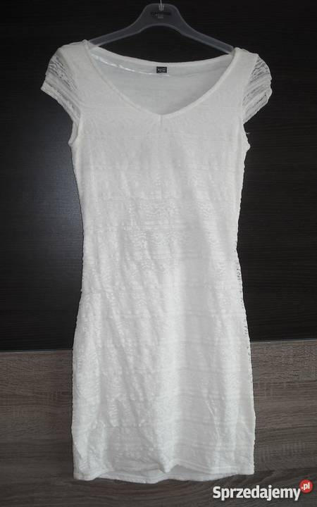 jasna koronkowa sukienka wycięcie s lubelskie Lubartów sprzedam