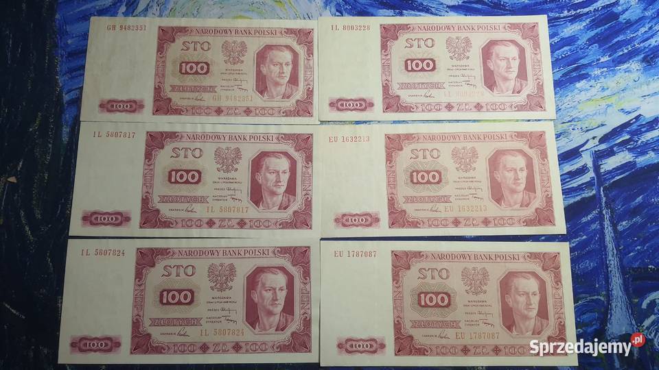 Polska Ludowa komplet banknotów 100 złotych 1948 Warszawa