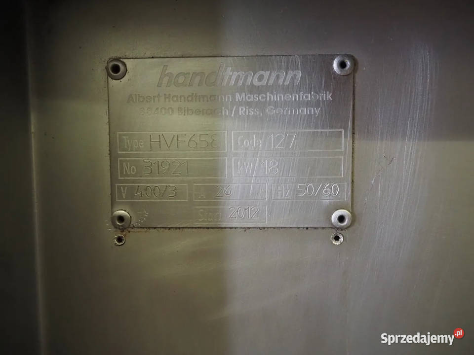 HANDTMANN HVF 658 Nadziewarka wysokiej próżni z Krotoszyn