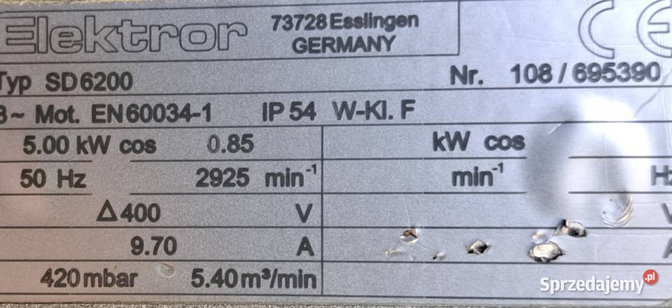 Wentylator Bocznokanalowy Elektror 55kW