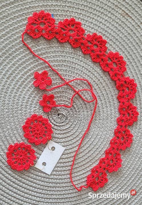 Zestaw choker kolczyki szydełkowe handmade sprzedam