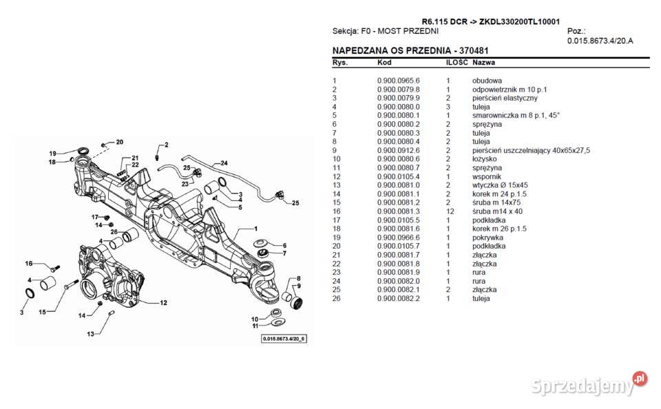 LAMBORGHINI R6115 DCR katalog części POLSKU Gdańsk