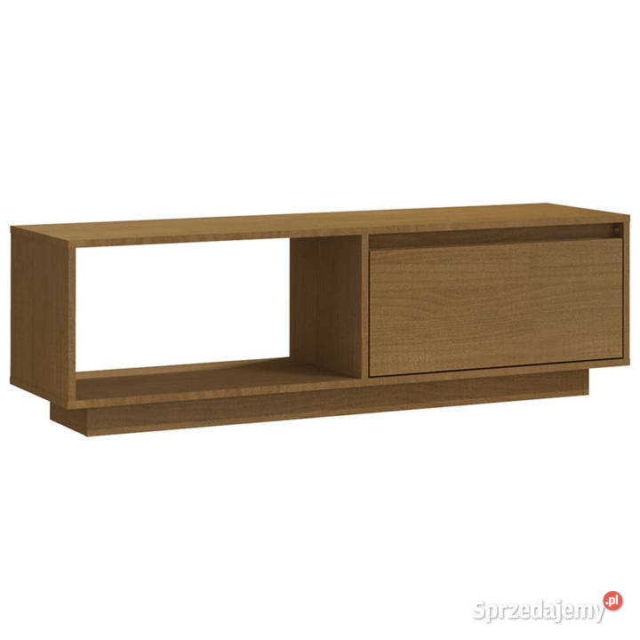 Szafka pod TV miodowy brąz 110x30x335 drewno Warszawa