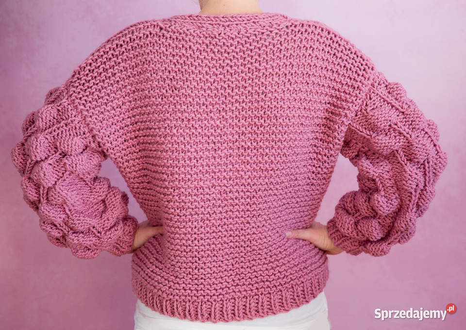 Sweter Handmade Sweter ręcznie robiony na różowy Gdynia