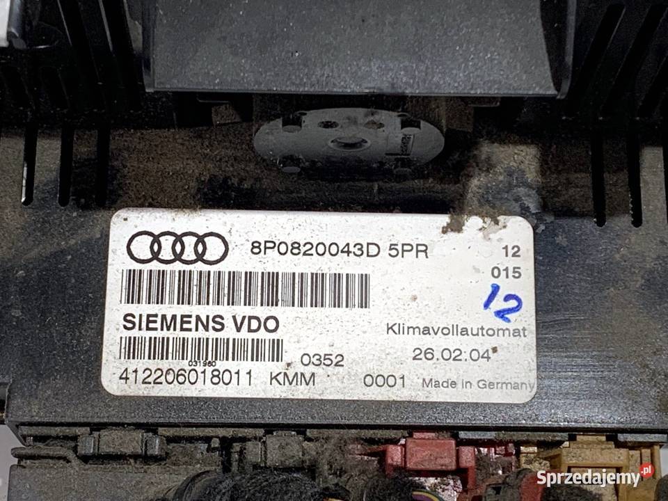PANEL STEROWANIA NAWIEWU AUDI A3 8P 8P0820043D sprzedam