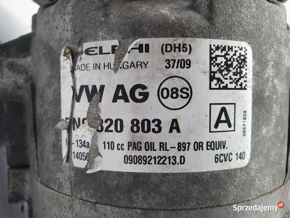 SPRĘŻARKA KLIMATYZACJI Audi A3 8P VW Golf VI 20 Kompresory klimatyzacji