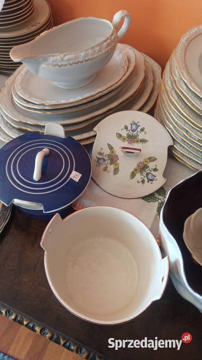 Puzderko pojemnik sygnowany Z pokrywką kobaltowy pomorskie