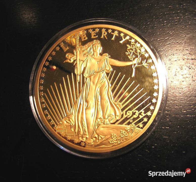20 dolarów USA z 1933 Liberty pozłacana kopia dolnośląskie Bierutów