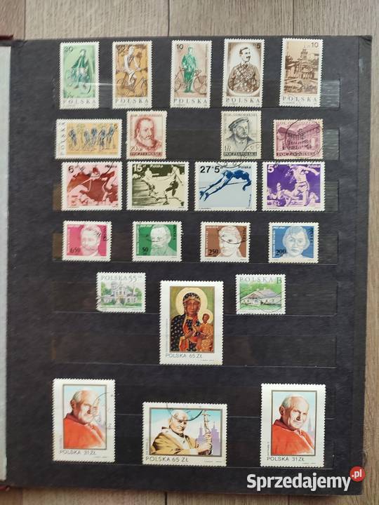 Klaser z znaczkami duży zestaw Poraj