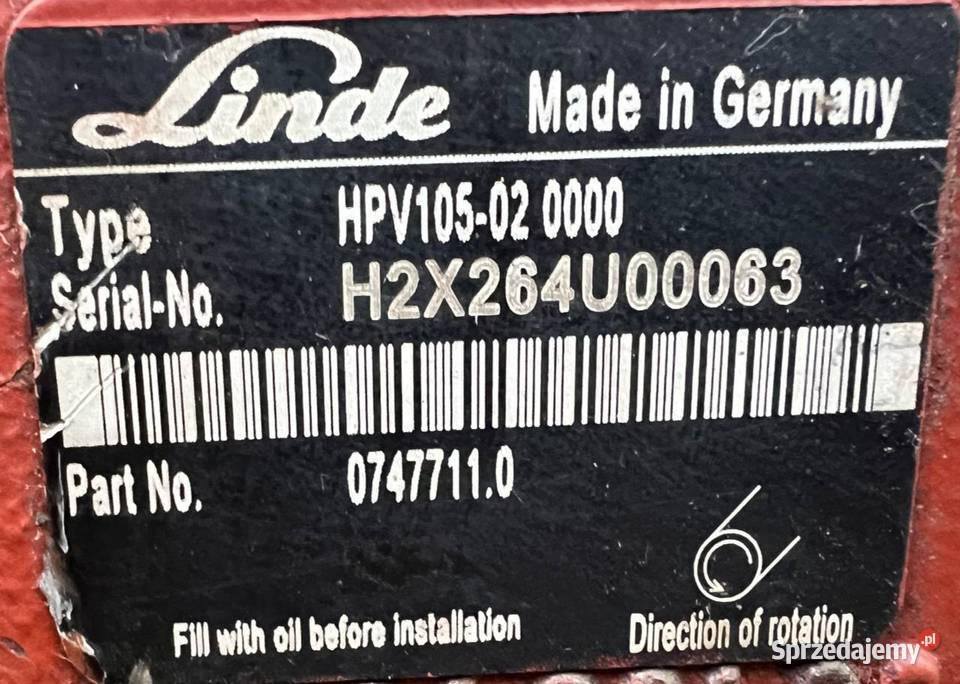 Linde HPV10502 0000 pompa hydrauliczna Poznań