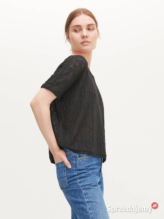 Czarna bluzka sweter Reserved L 40 ażurowy czarny Szczecin