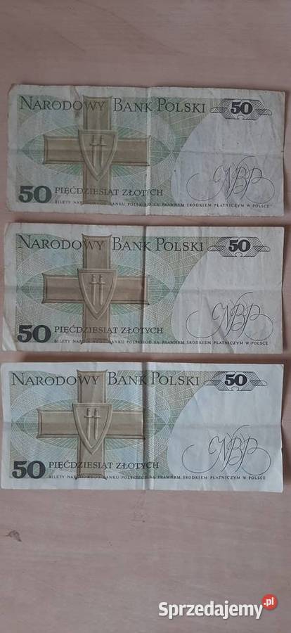 Banknoty z PRLu 50 1988 roku 3 sztuki 30 Pruszków