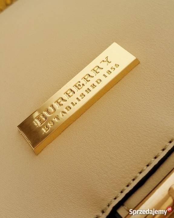 BURBERRY TOREBKA LISTONOSZKA KRATKA LOGOWANA BEŻ żółty/złoty Torby i torebki kujawsko-pomorskie Bydgoszcz