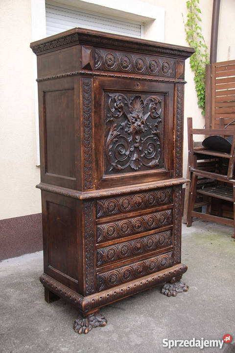 Neorenesansowa szafka barek XIX wiek Italia Wrocław