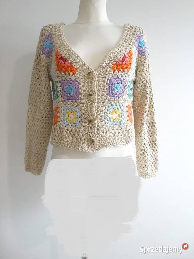 Sweter Kardigan Szydełkowy Handmade Crochet Łomża