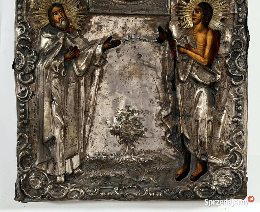 Ikona Święci Sergiusz i Maria Egipcjanka 0334 Malarstwo mazowieckie Warszawa sprzedam