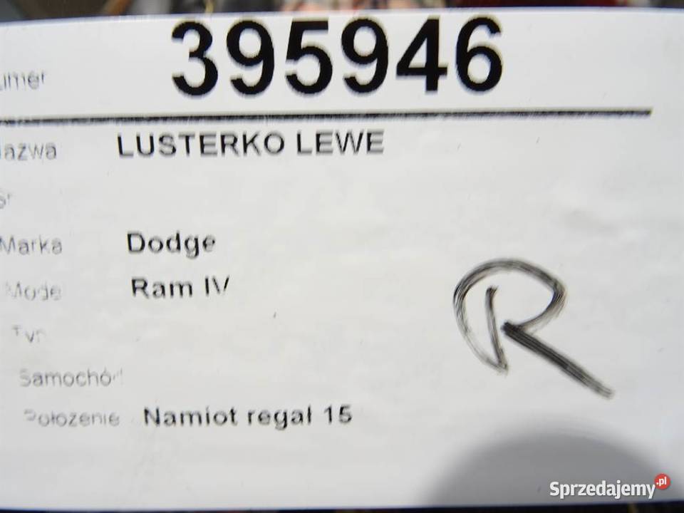 LUSTERKO LEWE DODGE RAM 1500 0108 ZEWNĘTRZNE
