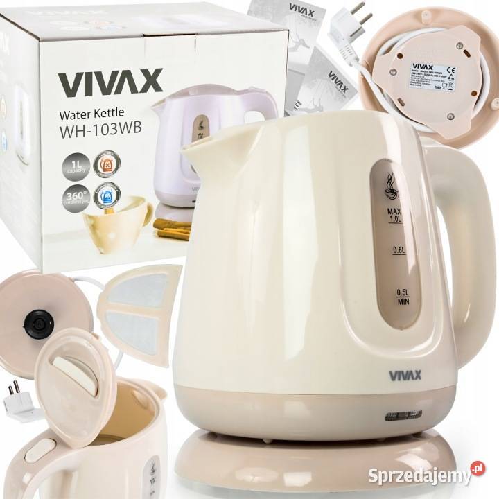 Czajnik elektryczny Vivax WH103WB 1100 W 1 l małopolskie Skawina