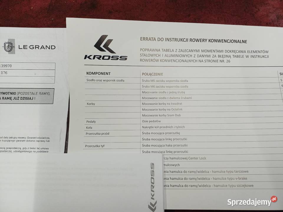 Rower dziecięcy KROSS na gwarancji