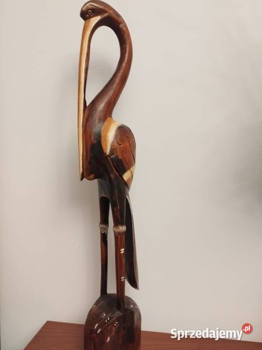Czapla drewniana figurka rzeżba 62 Warszawa