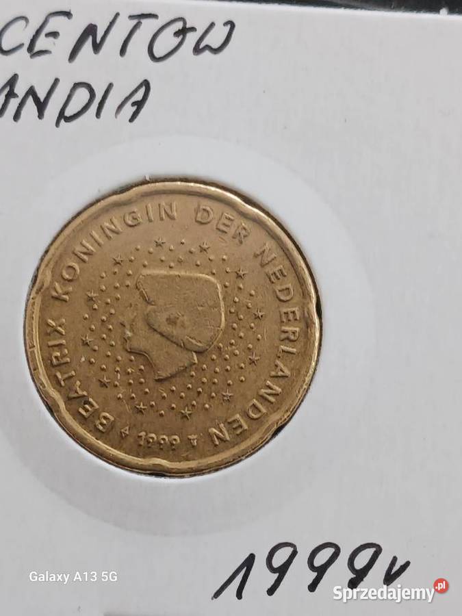 20 Eurocentów Holandia 1999 r Pierwszy bicia Konin