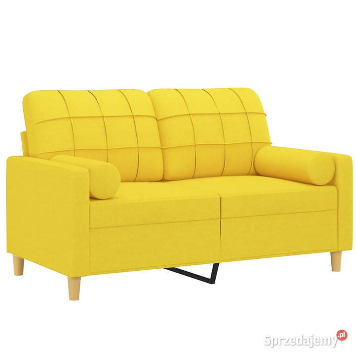 2osobowa sofa z poduszkami jasnożółta 120 Warszawa
