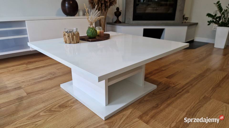 Stolik kawowy biały połysk 90x90x40 Kalisz