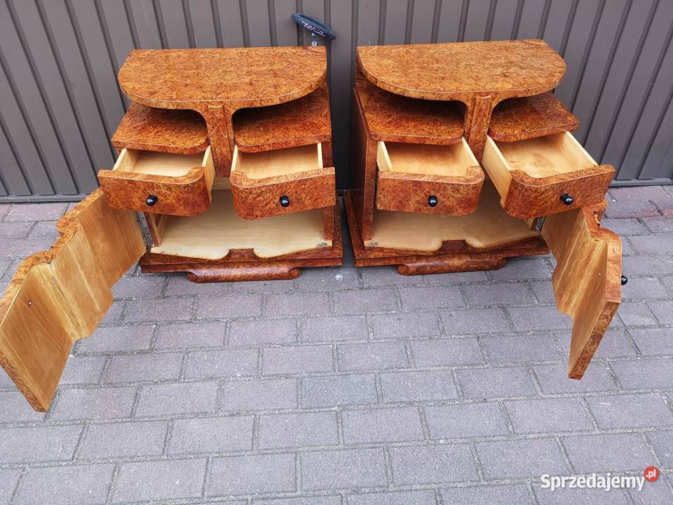 Stoliki Szafki Nocne Art Deco Politura Orzech Meble Swarzędz sprzedam