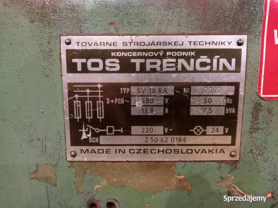 Tokarka TOS Trencin SV 18 RA Produkcja łódzkie Pabianice