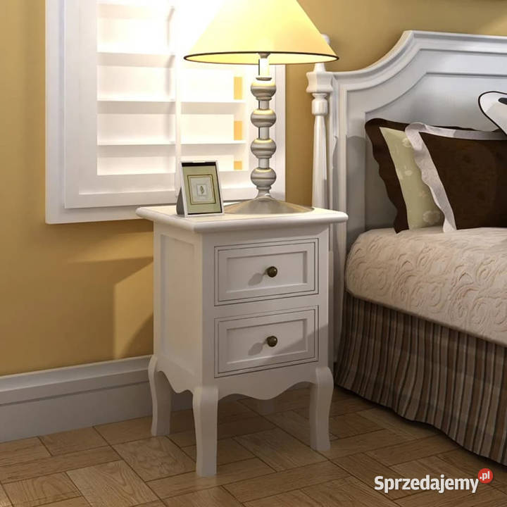 Szafki nocne z 2 szufladami 4 MDF białe WM276039